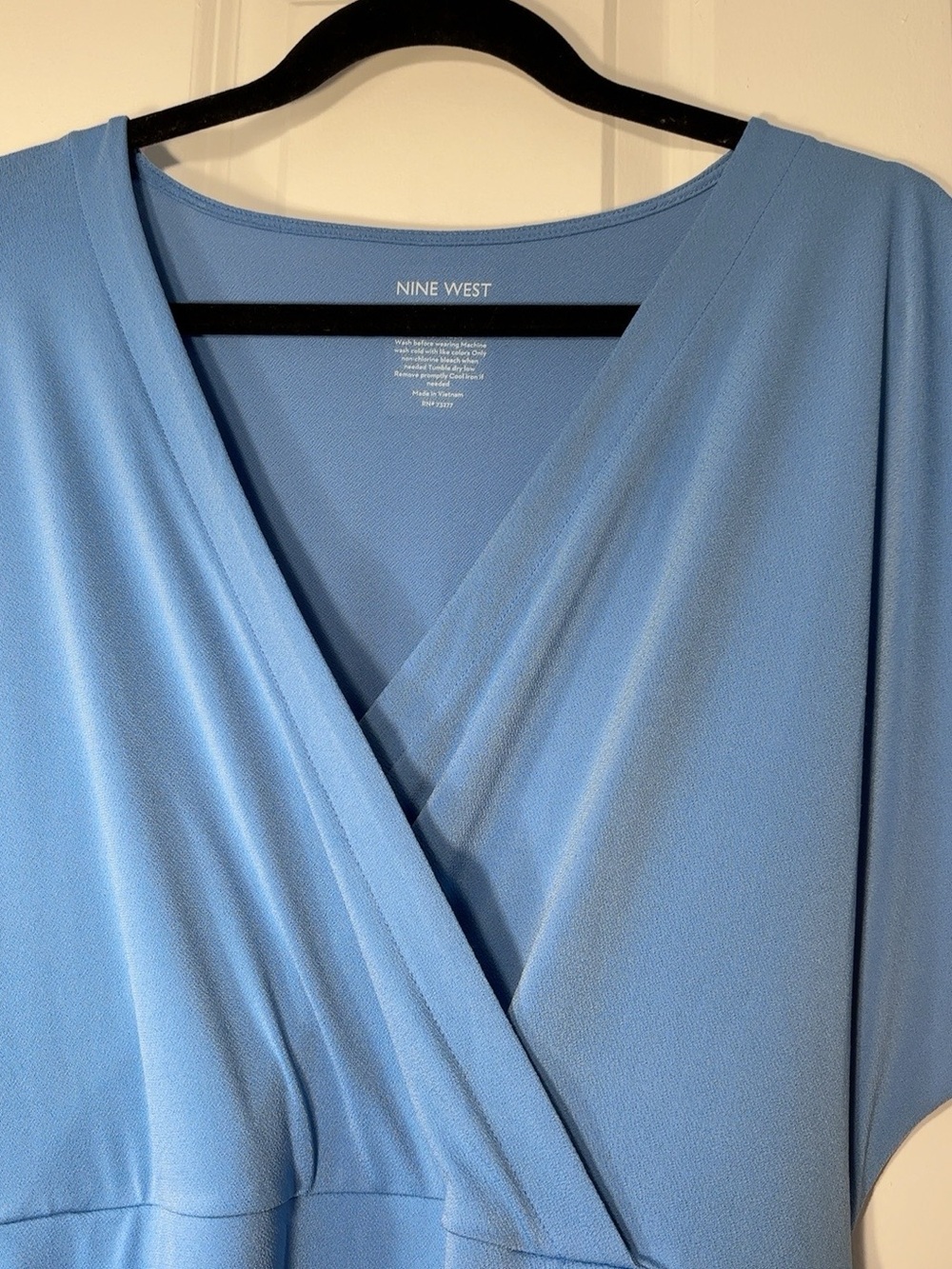 Nine West Blue Wrap Style Tie-Waist Dress – XXL - Picture 5 of 8